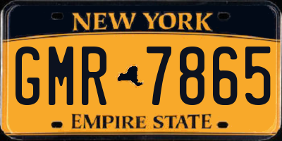 NY license plate GMR7865