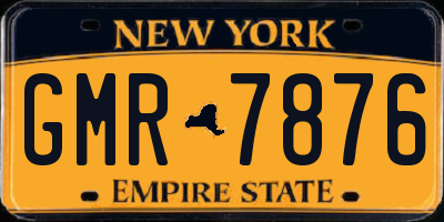 NY license plate GMR7876