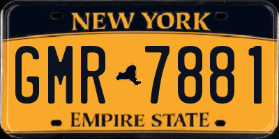 NY license plate GMR7881