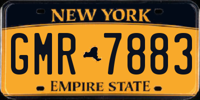 NY license plate GMR7883