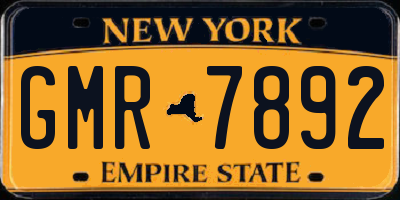 NY license plate GMR7892