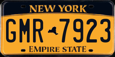 NY license plate GMR7923