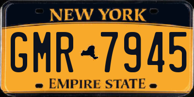 NY license plate GMR7945