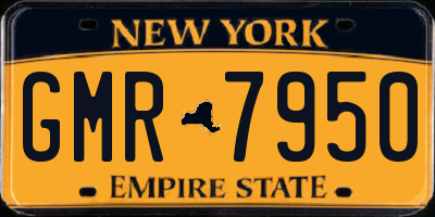 NY license plate GMR7950