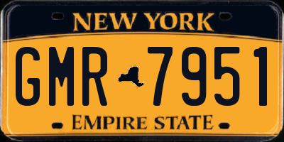 NY license plate GMR7951