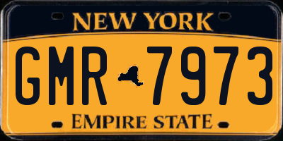 NY license plate GMR7973