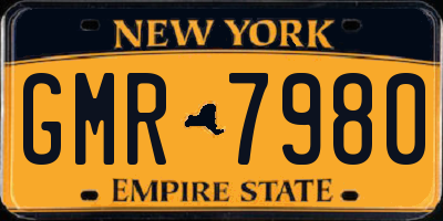 NY license plate GMR7980