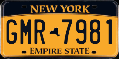 NY license plate GMR7981