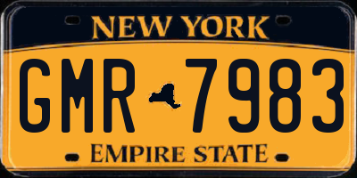 NY license plate GMR7983