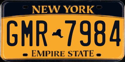 NY license plate GMR7984