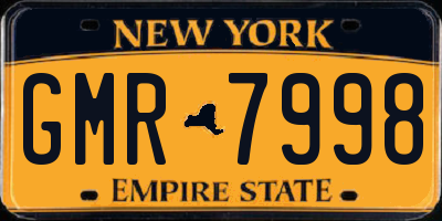 NY license plate GMR7998