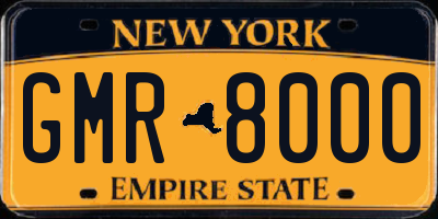 NY license plate GMR8000