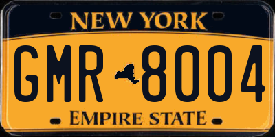 NY license plate GMR8004