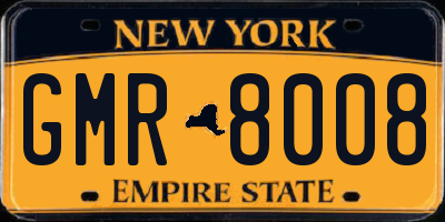 NY license plate GMR8008