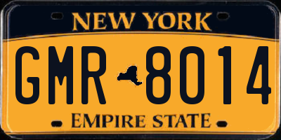 NY license plate GMR8014