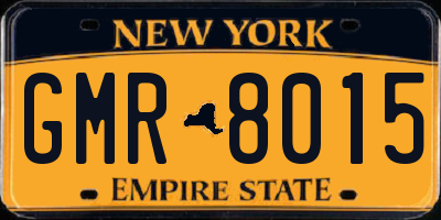 NY license plate GMR8015