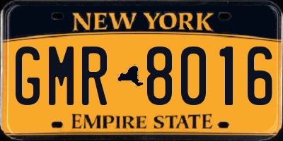 NY license plate GMR8016