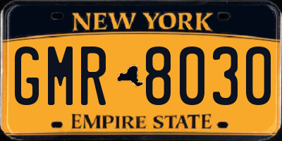 NY license plate GMR8030