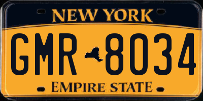 NY license plate GMR8034