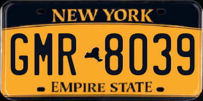 NY license plate GMR8039