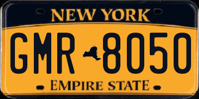 NY license plate GMR8050