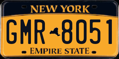 NY license plate GMR8051