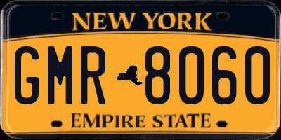 NY license plate GMR8060