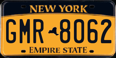 NY license plate GMR8062