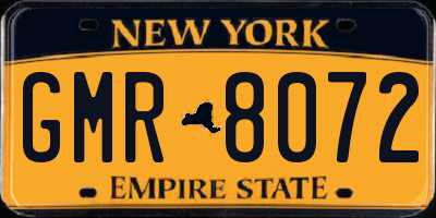 NY license plate GMR8072