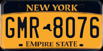 NY license plate GMR8076