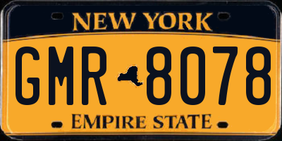 NY license plate GMR8078