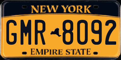NY license plate GMR8092