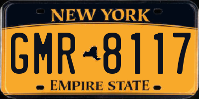 NY license plate GMR8117
