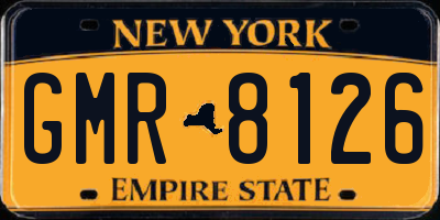 NY license plate GMR8126