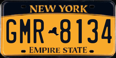 NY license plate GMR8134
