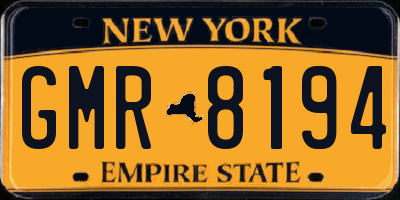 NY license plate GMR8194