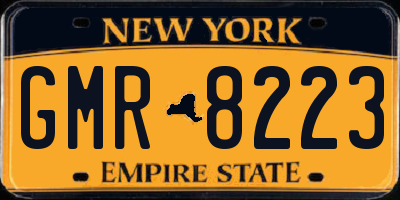 NY license plate GMR8223