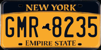 NY license plate GMR8235
