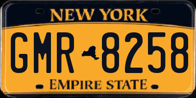 NY license plate GMR8258