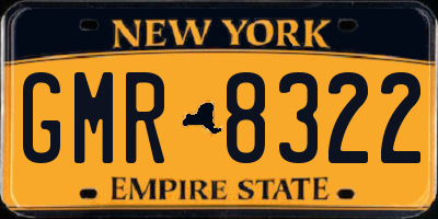 NY license plate GMR8322