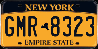 NY license plate GMR8323
