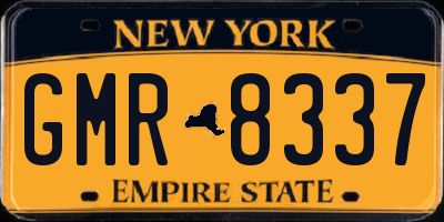 NY license plate GMR8337