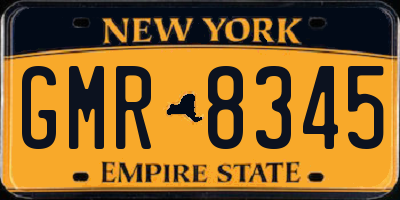 NY license plate GMR8345