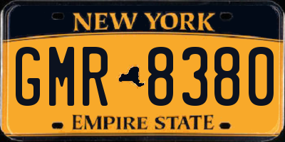 NY license plate GMR8380