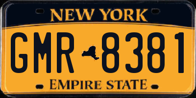 NY license plate GMR8381
