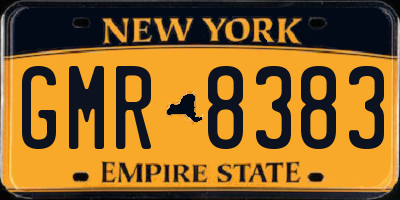 NY license plate GMR8383