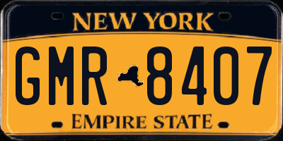 NY license plate GMR8407