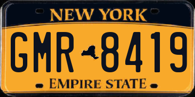 NY license plate GMR8419