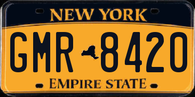 NY license plate GMR8420