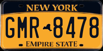 NY license plate GMR8478